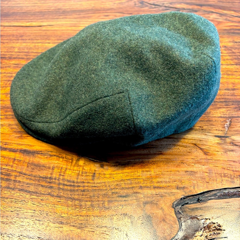Gorgeous Italian Wool Flat Cap Forest Green Men’s Hat Sz M 58 USA 7 1/4 UK 7 1/8
